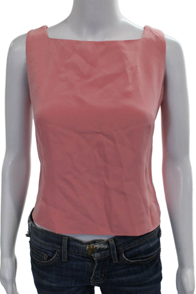 Worth Women Basic Silk Pink Sleeveless Square Neck Tank Size 10