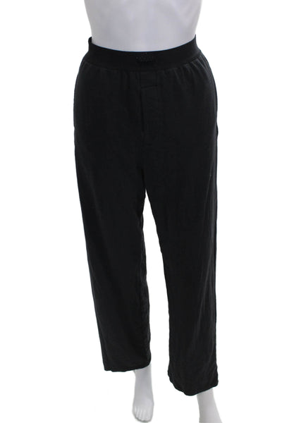 Skims Womens Pull On Pajama Pants Black Cotton Blend Size Extra Small