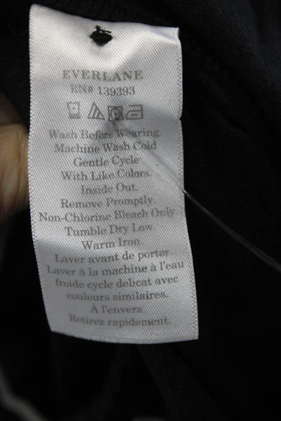 Everlane Women Jumpsuit Black Linen Square Neck Button Sleeveless Size 10