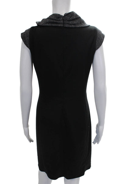 Black Saks Fifth Avenue Women Sheath Dress Gray Colorblock Midcalf Size 6