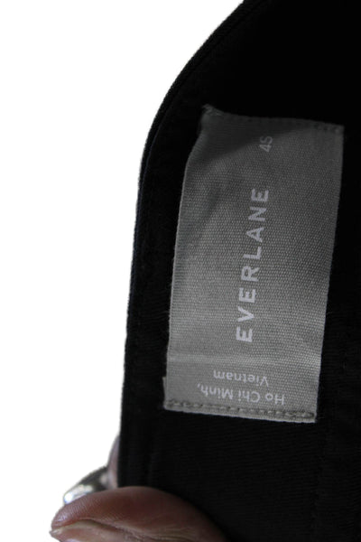 Everlane Womens Black Tencel Ankle Pants Button Closure Petite Size 4