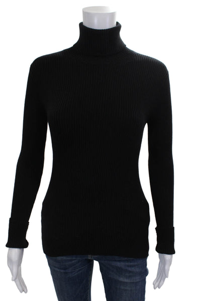 Mara Hoffman Womens Pullover Sweater Turtleneck Black Long Sleeve Size S