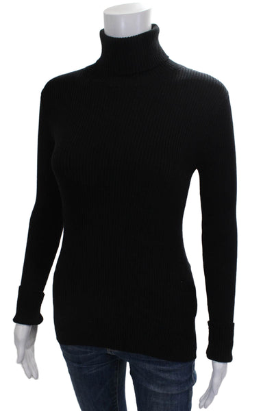 Mara Hoffman Womens Pullover Sweater Turtleneck Black Long Sleeve Size S