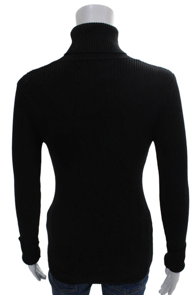 Mara Hoffman Womens Pullover Sweater Turtleneck Black Long Sleeve Size S