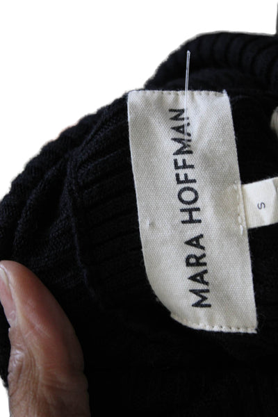 Mara Hoffman Womens Pullover Sweater Turtleneck Black Long Sleeve Size S