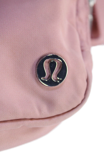 Lululemon Womens Silver Tone Zip Around Adjustable Strap Belt Bag Pink
