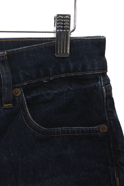 J Crew Women Wide-Leg Jeans High Rise Blue Button Cotton Size 25