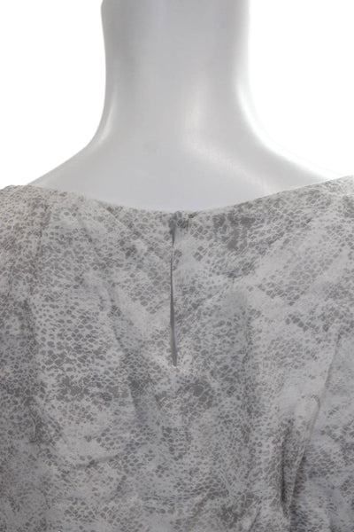 Intermix Women Cropped Silk Animal Print Boatneck Blouse Size 0P