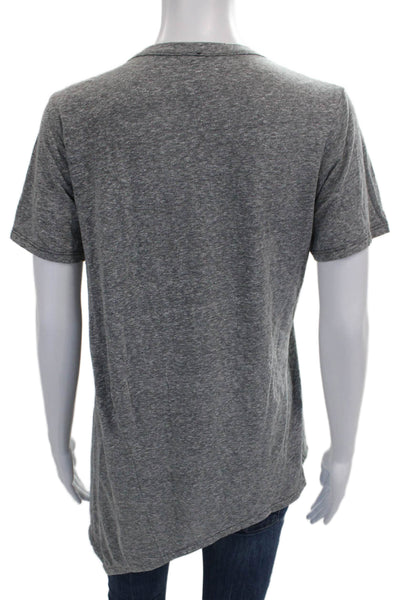 Wilt Womens Basic V-Neck Gray Cotton Blend Short Sleeve T-Shirt Size S