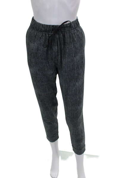 Lululemon Women Ankle Pants Gray Flecked Nylon Drawstring Size S
