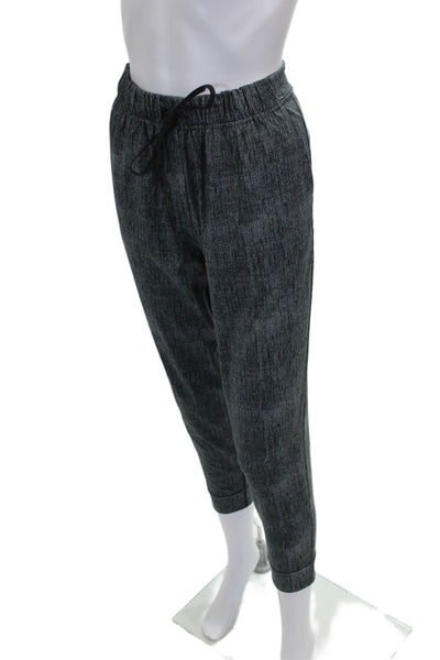 Lululemon Women Ankle Pants Gray Flecked Nylon Drawstring Size S
