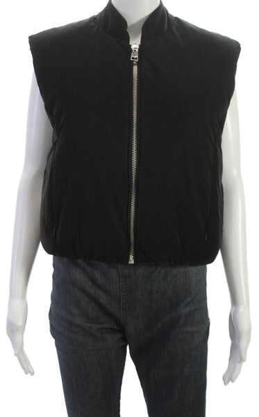 Apparis Women Puffer Jacket Black Zip Sleeveless Size S