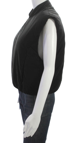 Apparis Women Puffer Jacket Black Zip Sleeveless Size S