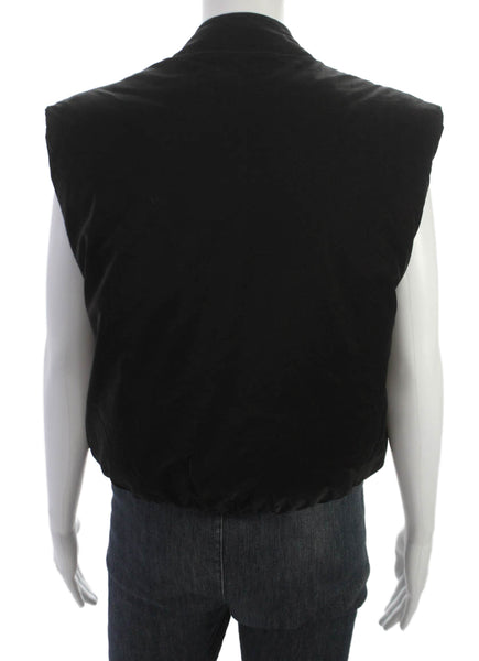 Apparis Women Puffer Jacket Black Zip Sleeveless Size S