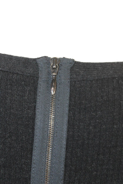 Theory Women Sweater Dress Gray Wool 3/4 Sleeve Crew Neck Size M