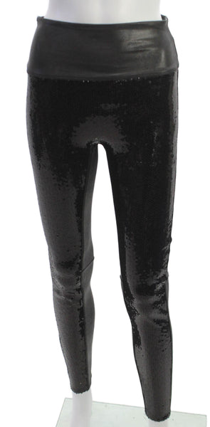 SPANX® Women Ankle Leggings Petite Black Polyester Solid 28in Inseam Size S