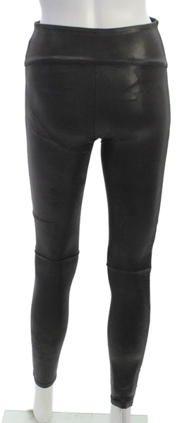 SPANX® Women Ankle Leggings Petite Black Polyester Solid 28in Inseam Size S
