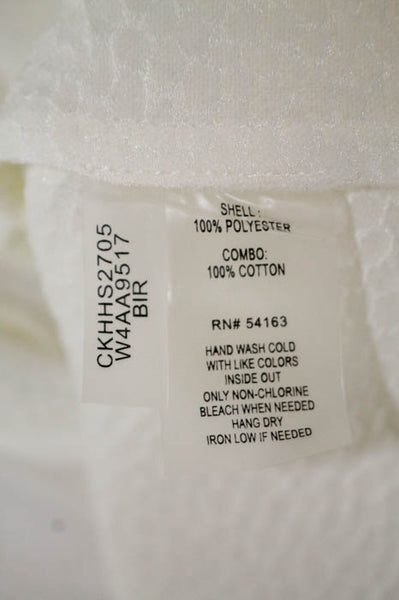 Calvin Klein Ivory 3/4 Sleeve Embellished Button Front Blouse Size 0X