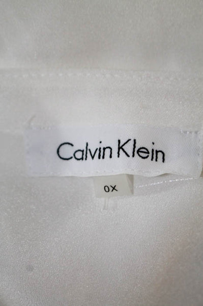 Calvin Klein Ivory 3/4 Sleeve Embellished Button Front Blouse Size 0X