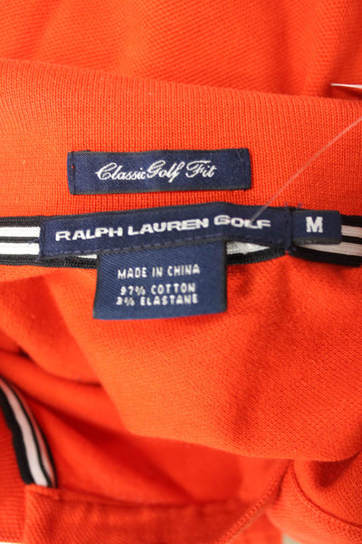 Ralph Lauren Womens Orange Collared Short Sleeve Polo Solid Golf Size M