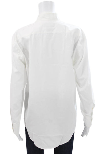 Ralph Lauren Women White Cotton Collared Button-Up Long Sleeve Basic Size 8