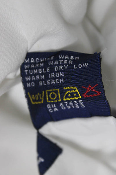 Ralph Lauren Women White Cotton Collared Button-Up Long Sleeve Basic Size 8