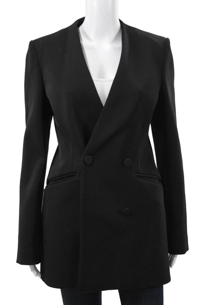 Stella McCartney Womens Basic Jacket Black Long Sleeve Button Polyamide Size 44