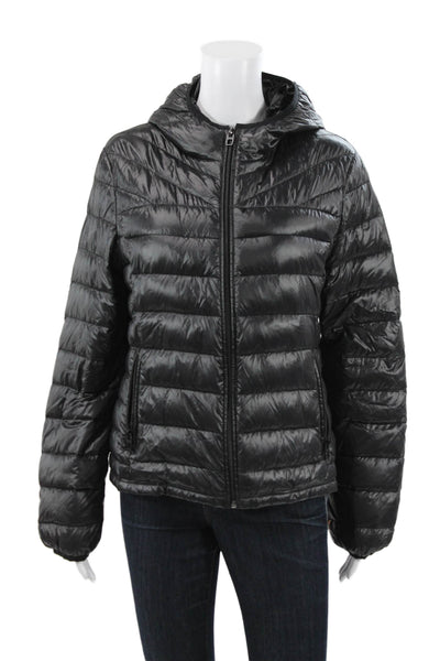 Miss Sixty Womens Puffer Jacket Black Nylon Zip Size L