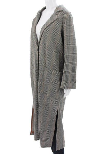 Sanctuary Womens Basic Coat Multicolor Plaid Button Closure Size M