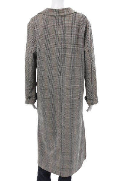 Sanctuary Womens Basic Coat Multicolor Plaid Button Closure Size M
