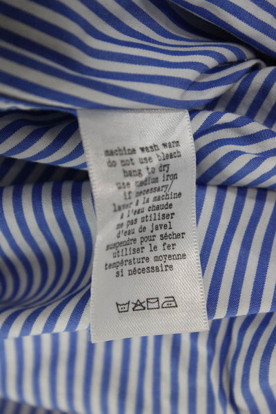 Rag & Bone Women Striped Off Shoulder Cotton Button Up Blouse Size L