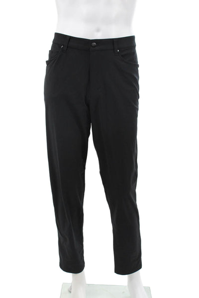 Lululemon Mens Black Pants Button Elastamultiester Inseam 30 Size 36
