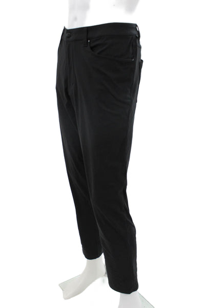 Lululemon Mens Black Pants Button Elastamultiester Inseam 30 Size 36