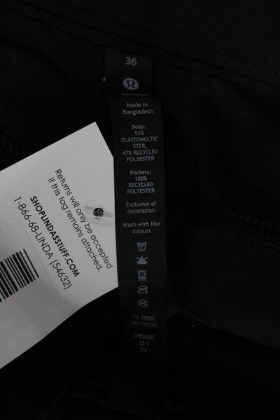 Lululemon Mens Black Pants Button Elastamultiester Inseam 30 Size 36
