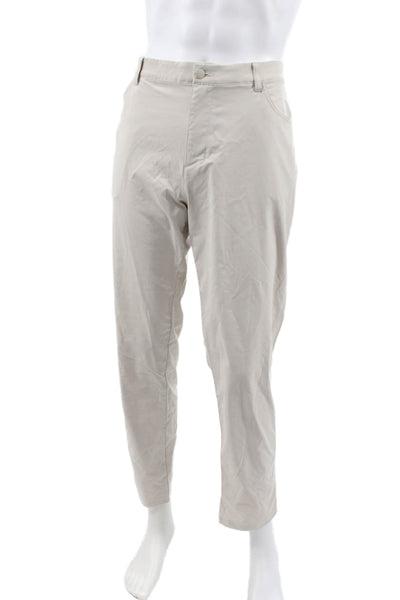 Adidas Mens Beige Khakis Polyamide Button Closure Size 36