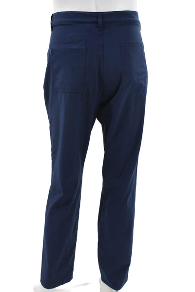 FJ Mens Casual Pants Blue Button Polyester Size 36