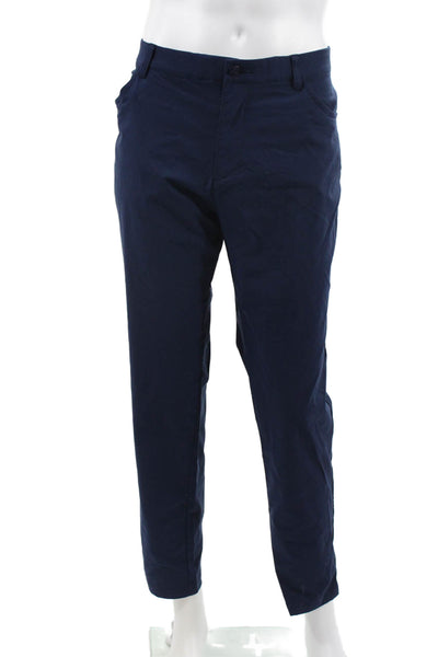 Adidas Mens Khakis Pants Blue Button Polyamide Size 36