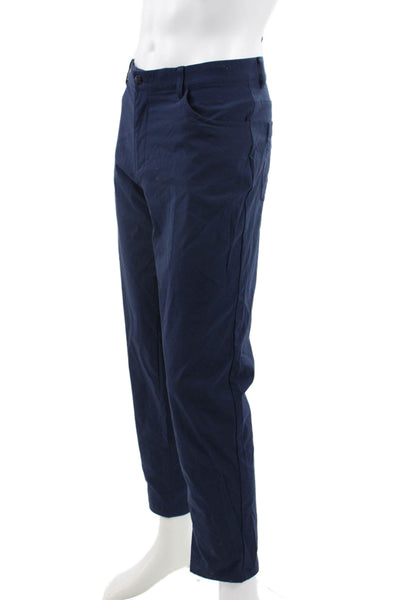 Adidas Mens Khakis Pants Blue Button Polyamide Size 36