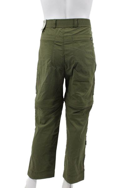 Rei Co Op Mens Cargo Pants Green Nylon Button Size 36