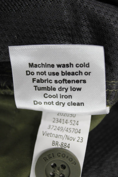 Rei Co Op Mens Cargo Pants Green Nylon Button Size 36