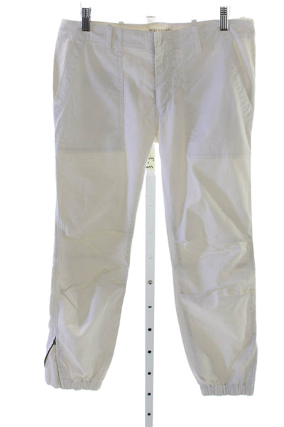 Nili Lotan Women Jogger Pants White Cotton Zip Size 6