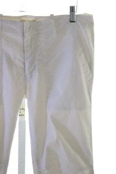 Nili Lotan Women Jogger Pants White Cotton Zip Size 6