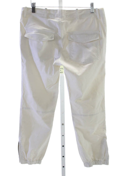 Nili Lotan Women Jogger Pants White Cotton Zip Size 6