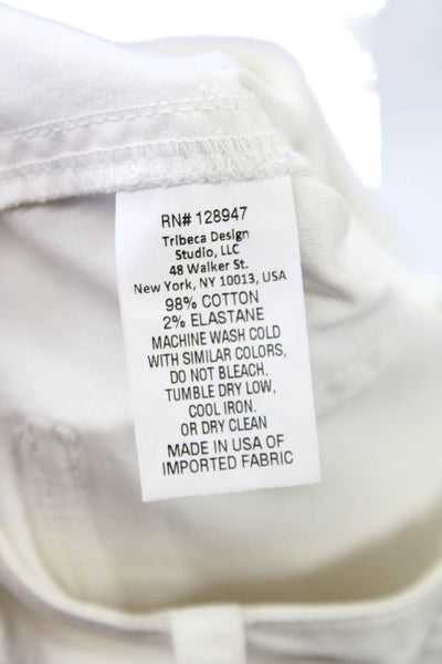 Nili Lotan Women Jogger Pants White Cotton Zip Size 6