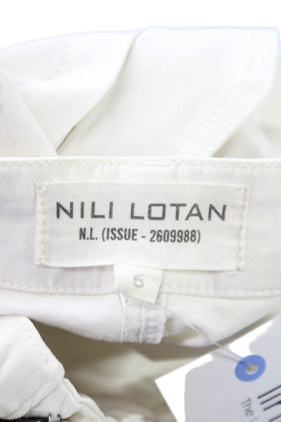 Nili Lotan Women Jogger Pants White Cotton Zip Size 6