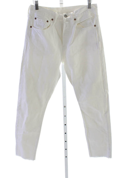 Levi's Unisex Adults Straight Jeans White Button Size 26