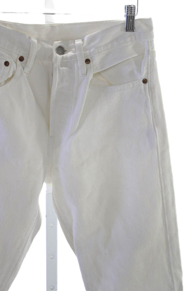 Levi's Unisex Adults Straight Jeans White Button Size 26