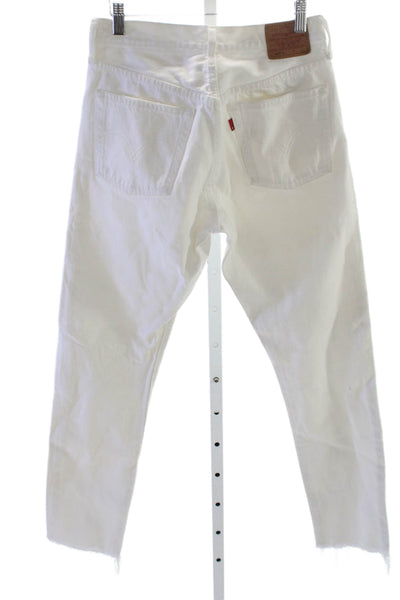 Levi's Unisex Adults Straight Jeans White Button Size 26