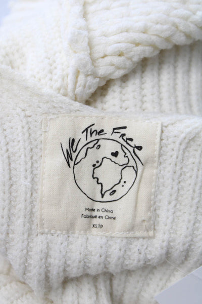 We The Free Women V-Neck Long Sleeve Pullover Sweater Ivory Size XS