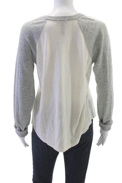 Aqua Womens Pullover Sweater Long Sleeve Round Neck White Size L